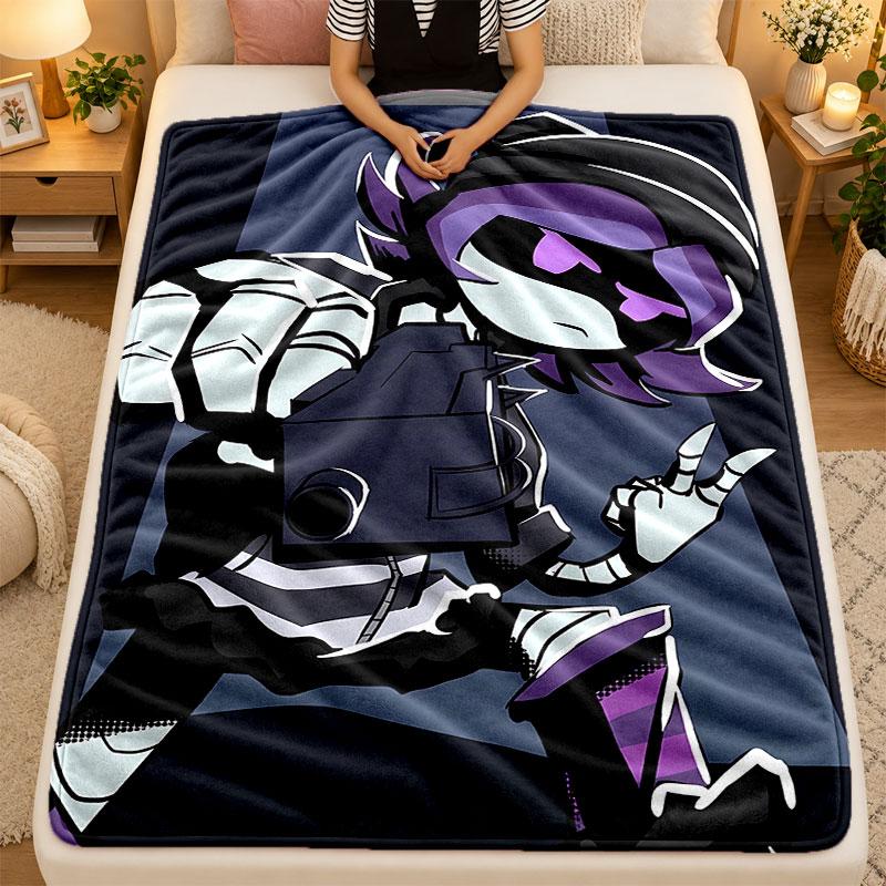 Flannel BlanketMurder Drones Warm Soft Throw Blanket for Indoor Sofa Bed Living Room Use