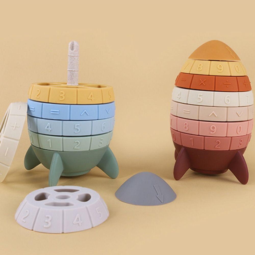 

Ferrule Rocket Stacking Toy Montessori Toy Stacking Blocks Baby Toy Color Size Cognition Style A