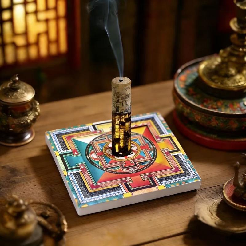 

Display Character Incense: Round Pillar, Pocket, Heart Sutra, Sticks - Old Mountain Sandalwood, Black Wealth God. Tibetan Incense Base