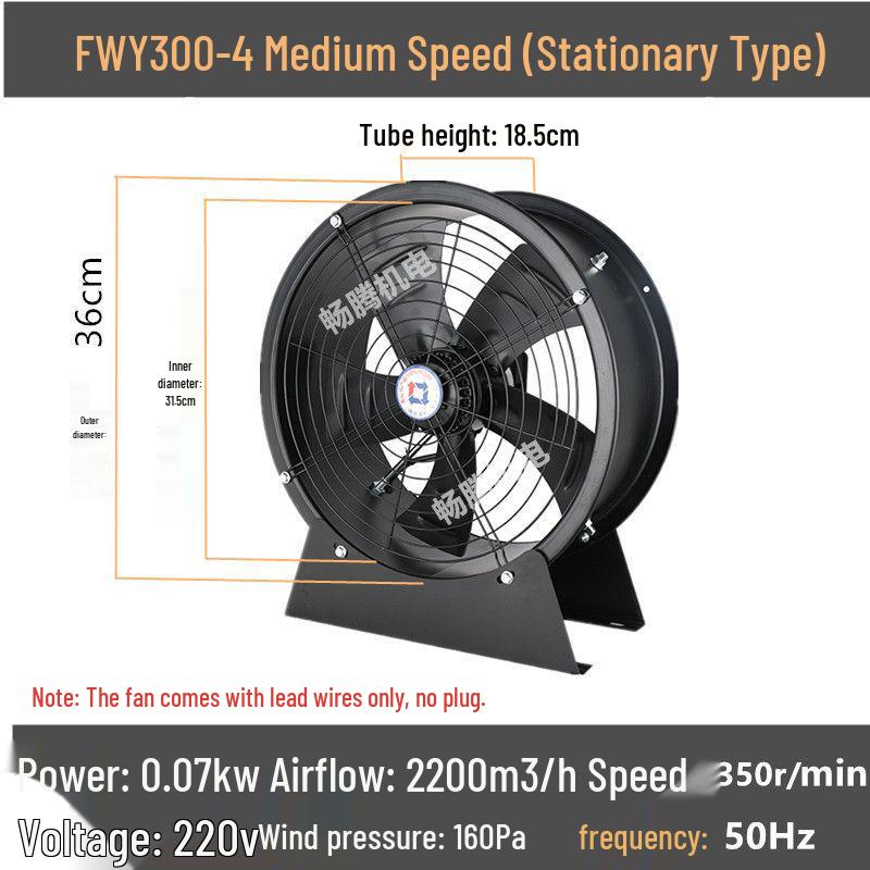 Low Noise Industrial Smoke Exhaust Fan, External Rotor, Axial, 220V/380V