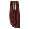 Ankola Women's 2024 Red Wool Wide-Leg Pants: Soft, Luxurious, Thickened for Autumn/Winter