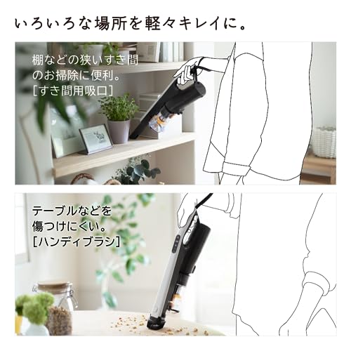 Stick Vacuum Cleaner White [Cyclone Type/Cordless] Hitachi PVBS1L