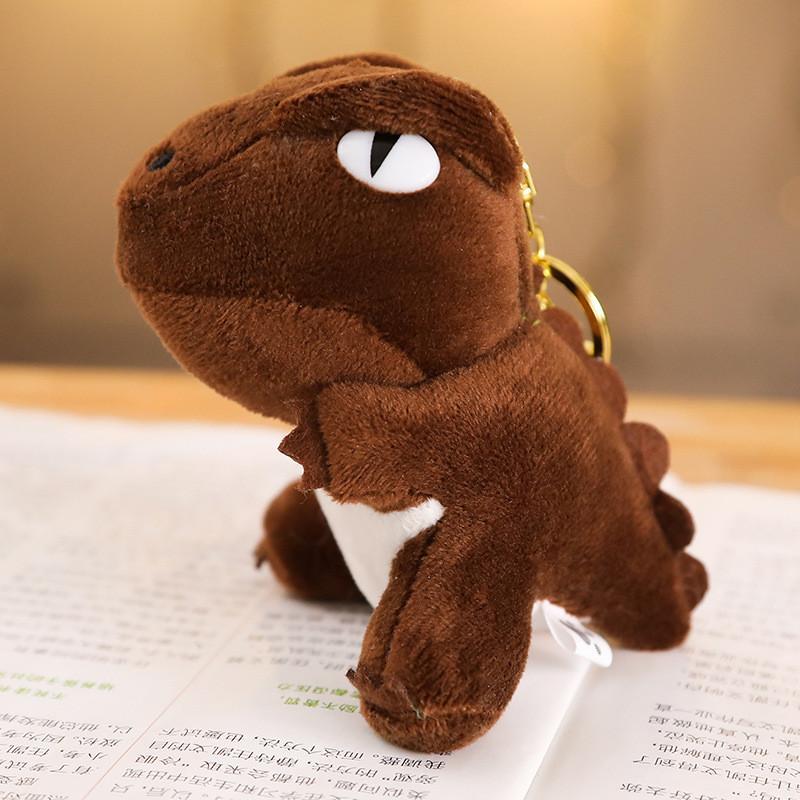 

Mixed Color T-rex Plush Keychain Soft And Adorable Dinosaur Stuffed Animal Bag Clip Dark Brown Dino