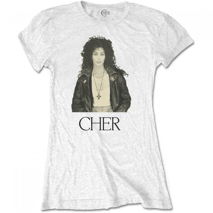 Cher Womens/Ladies Leather Jacket Cotton T-Shirt
