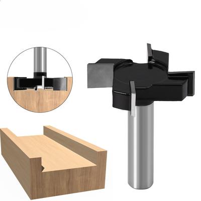Vierklingen-T-Messer, Nutmesser, Schwarzer Holzbearbeitungsfräser, Graviermaschinen-Fräskopf, Nutmesser mit großem Durchmesser, Reinigungsfräser