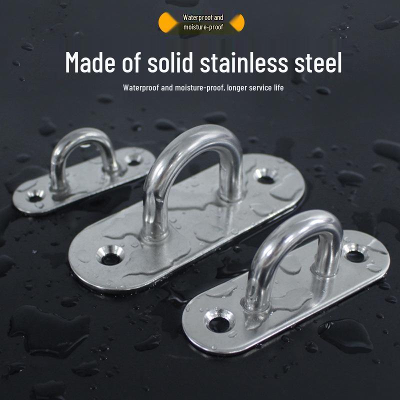 304 Stainless Steel Ceiling Hook Set - U-shaped Load-bearing Hang & Lift Hook for Fans, Sandbags, Lamps & Pendants