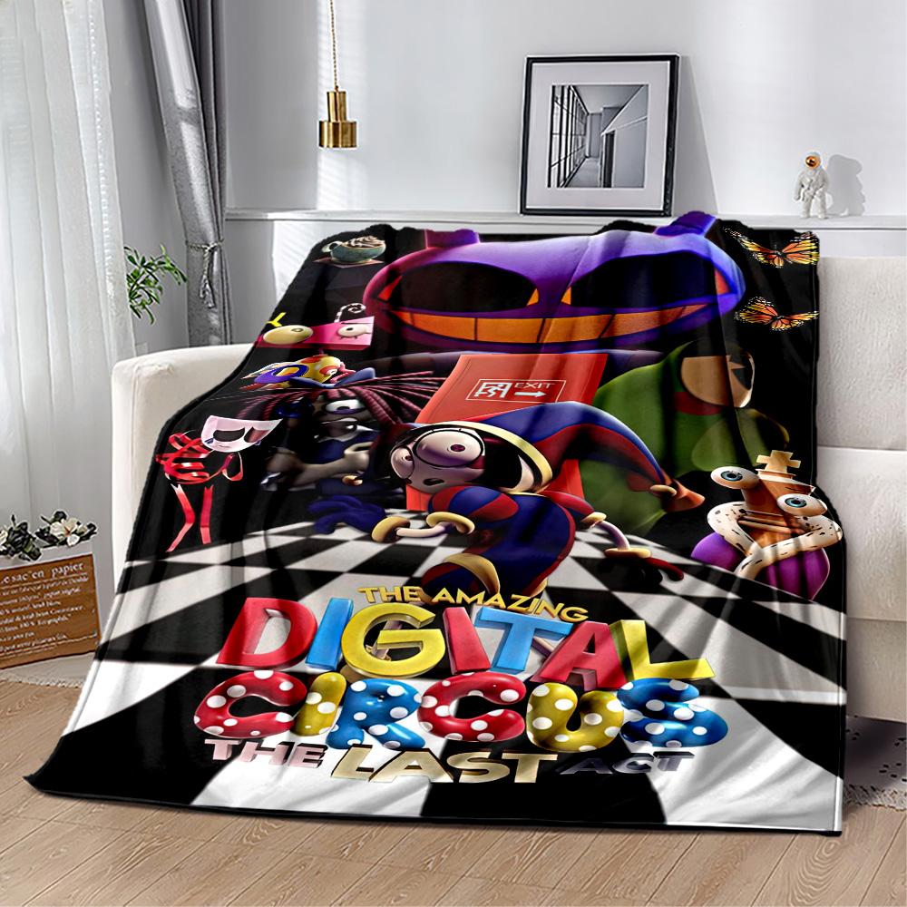 Digital Circus Blanket Comfortable Suitable for Sofa Office Bed Four Seasons Universal Playful Design Perfect Gift for Relatives and Friends