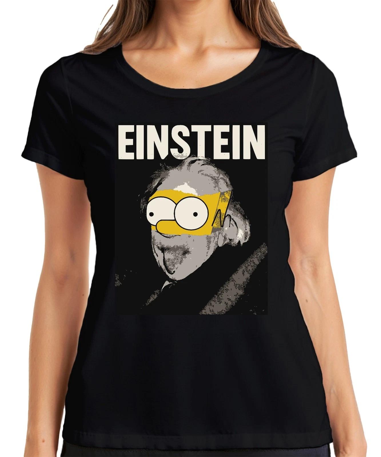 Einstein Parodie Simpsons Mashup Nerd Physik Wissenschaft Retro Damen T-Shirt XXL