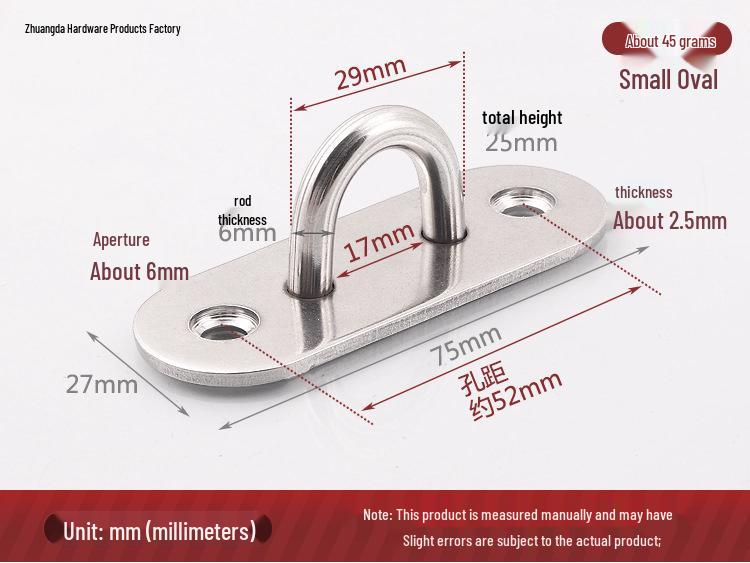 Stainless Steel U-Shaped Hanging Hook for Ceiling, Balcony, Plants, Sandbags, Fans, Clothes