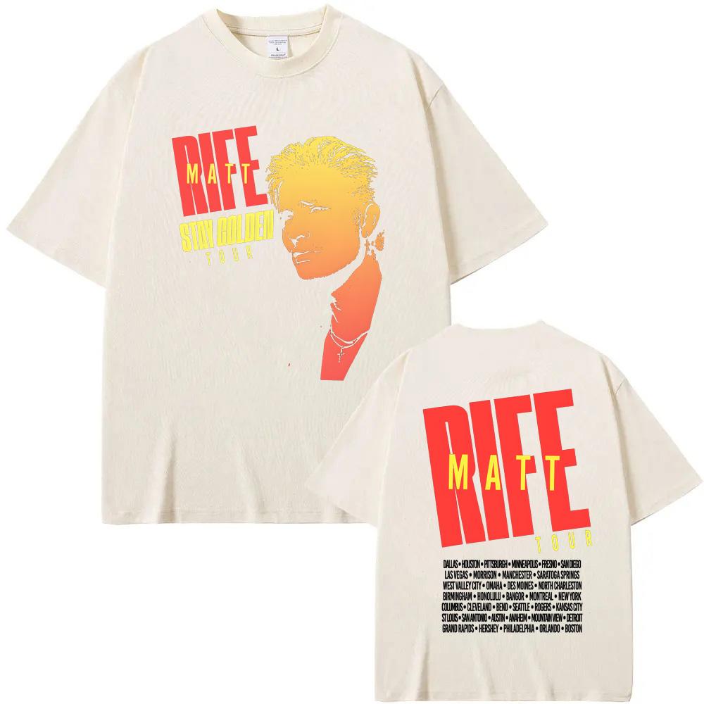 Stay Golden Tour Černé tričko Matt Rife Stejné jako na oficiálních webových stránkách Léto 2025 100% bavlněné tričko Pohodlná Vysoce kvalitní trička