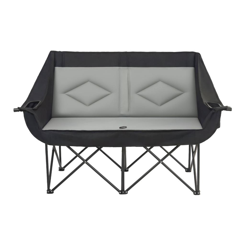 VEVOR Double Camping Chair, Oversized Two Person Camp Chair with 660 Lbs Heavy Duty Support, with Dual Cup Holders, Wine Glass Holders