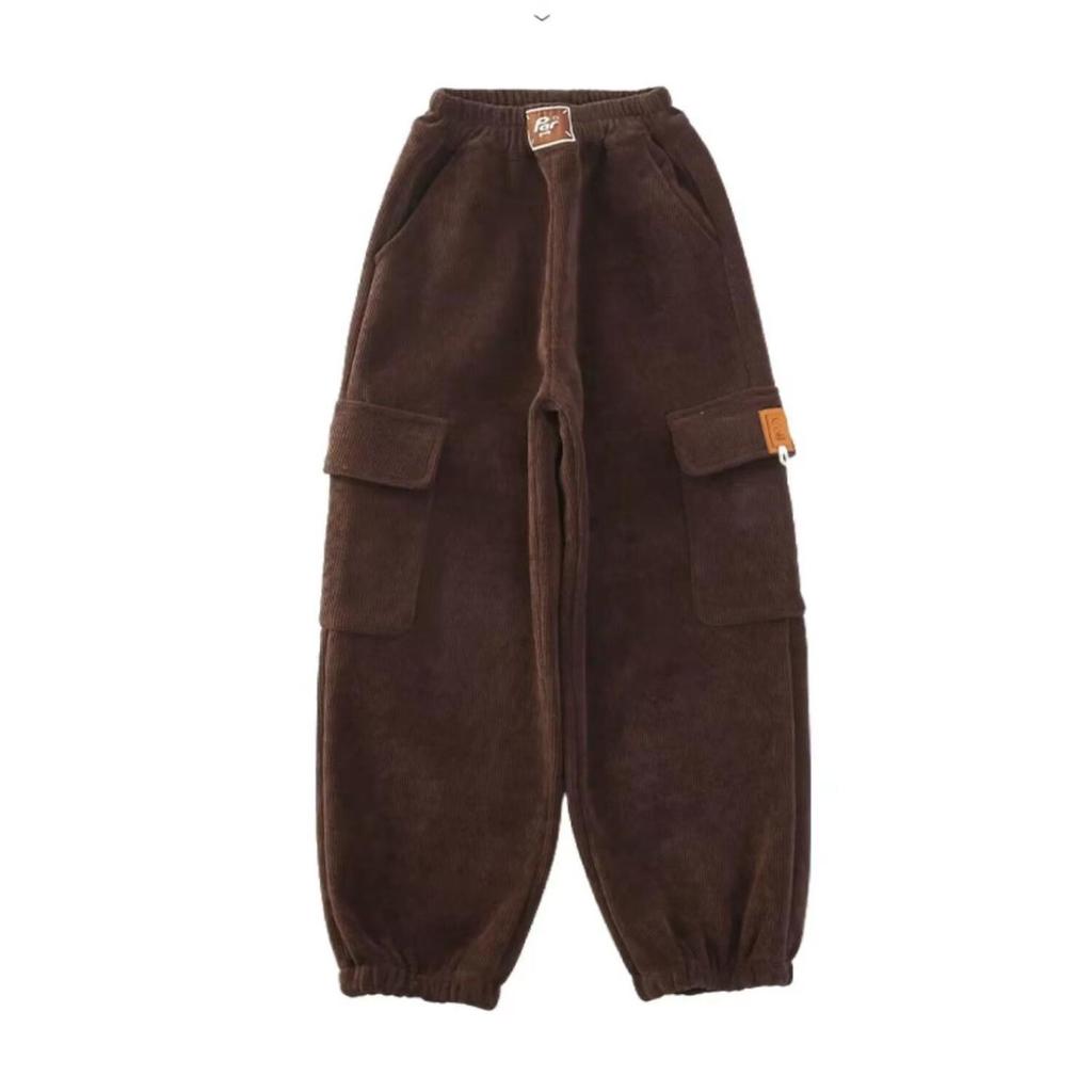 Girls' Loose Corduroy Overalls - Spring/Autumn Japanese Style Lazy Trousers