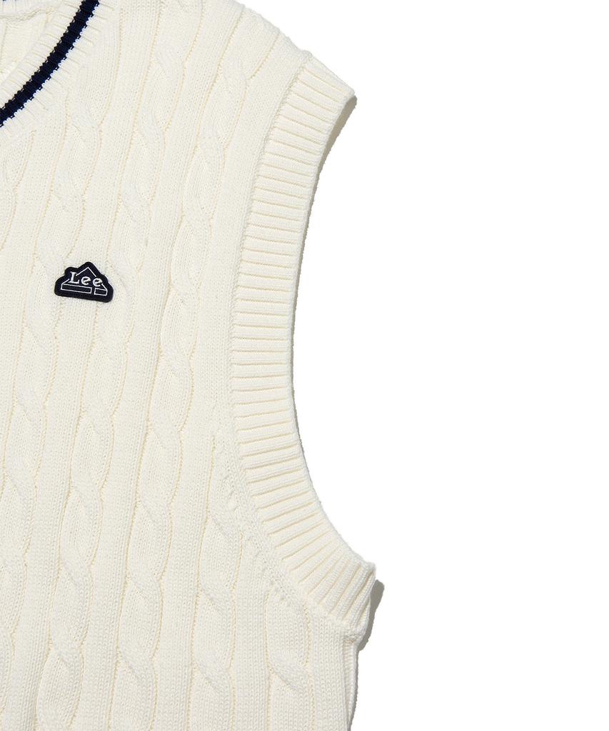 Lee Cable Knit Vest Ivory