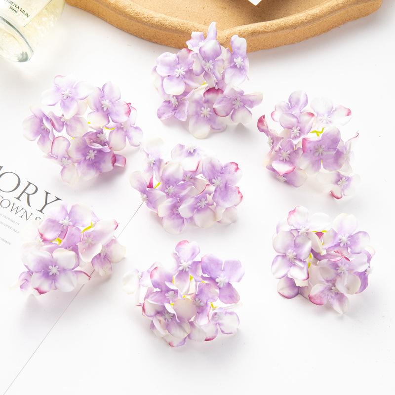 Simulation Hydrangea Shooting Prop Head DIY Handmade Hydrangea Wedding Lead Hydrangea Flower Wall Single Small Hydrangea Fake Flower Decoration
