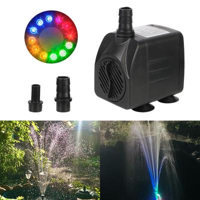 Mit 12 LED-Lichtern Wasserdicht mit Netzkabel Ultra-leise Wasserpumpe für Garten Aquarium Fischbecken Vogeltränke Brunnen Tauchbrunnen