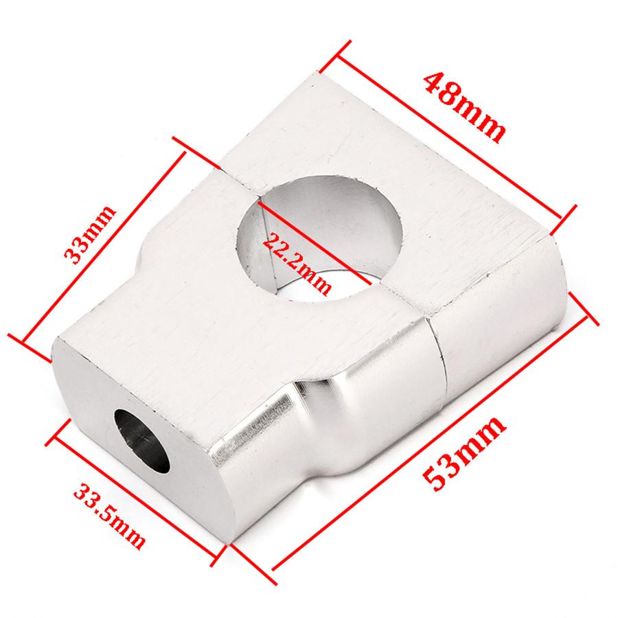 Universal 7/8" 22mm Silver Motorcycle HandleBar Mount Clamp Riser Aluminum Alloy CNC Handle Bar Risers Clamps For Yamaha Honda Kawasaki BMW