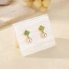 Retro imitation pearl earrings square temperament unique earrings new high-end earrings simple