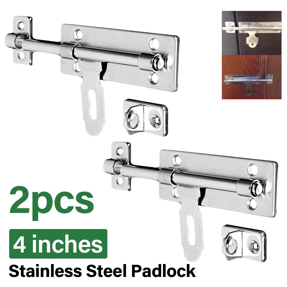 1Pcs 4/6Inch Replacement Door Lock Padlock Barrel Bolt Latch Clasp Set Stainless Steel Lock Bolt For Door Window Drawer Cupboard