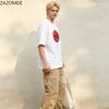ZAZOMDE Harajuku Crying Tomato Graphic TShirt Unisex Retro Futuristic Funny Vegetable Print Cotton Short Sleeve Casual Street Top