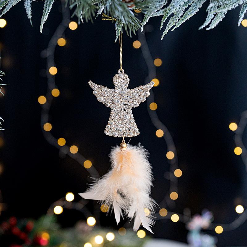

1Pc Christmas Christmas Atmosphere Holiday Feather Decoration Gift Feather Pendant Christmas Elements Pendant