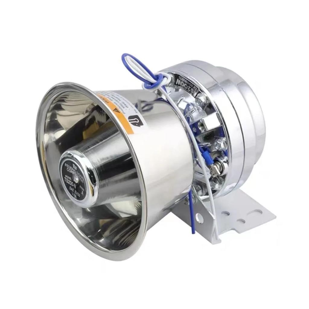1pc Stainless Steel Alarm Horn Siren 12V 200W Speaker Super Loud Alarme Horn Car Train Truck Motorbike Electronic Claxon Horns