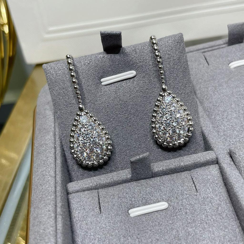 Hot Brand Vintage Earrings for Women Gift Luxury Jewelry Fashion Water Drop Designer Eardrop Pure 925 Sliver Party Stud Earrings
