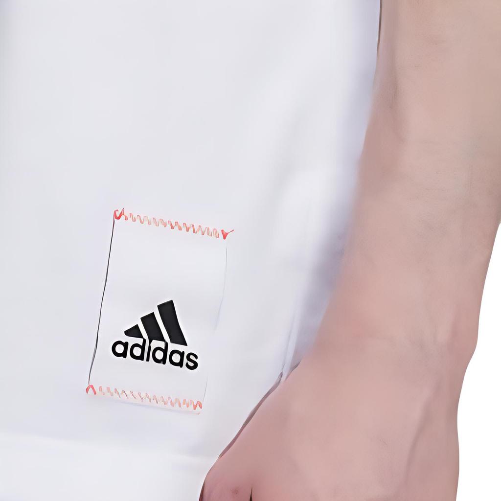 adidas Color Block Logo Bestickt Rundhals Locker Kurzarm T-Shirt Unisex T-Shirts Weiß Hellgrau IT6401
