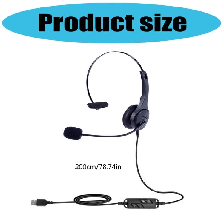 Ergonomisches Over-Ear-USB-Headset mit geräuschunterdrückendem Mikrofon, breite Kompatibilität, PC/Laptop-Headsets