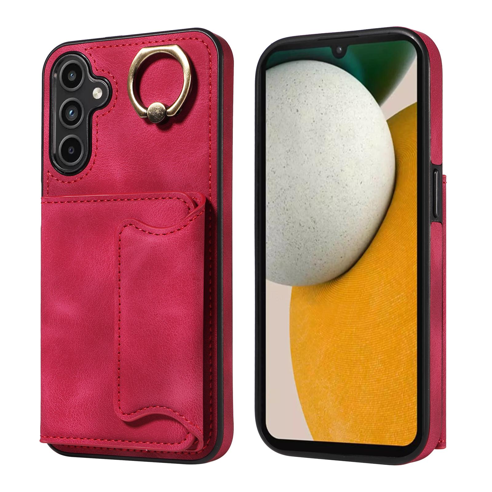 

Для Samsung Galaxy A15 (4G),Samsung Galaxy A15 5G Кольцо Кронштейн Держатель Карты Слоты Крышка Чехол Для Телефона Samsung Galaxy A15 5G красный