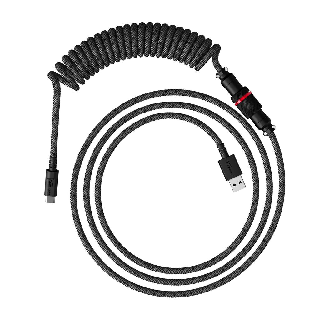 HyperX Coiled Cable for 6J679AA PC, USB-C, Gray/Black,