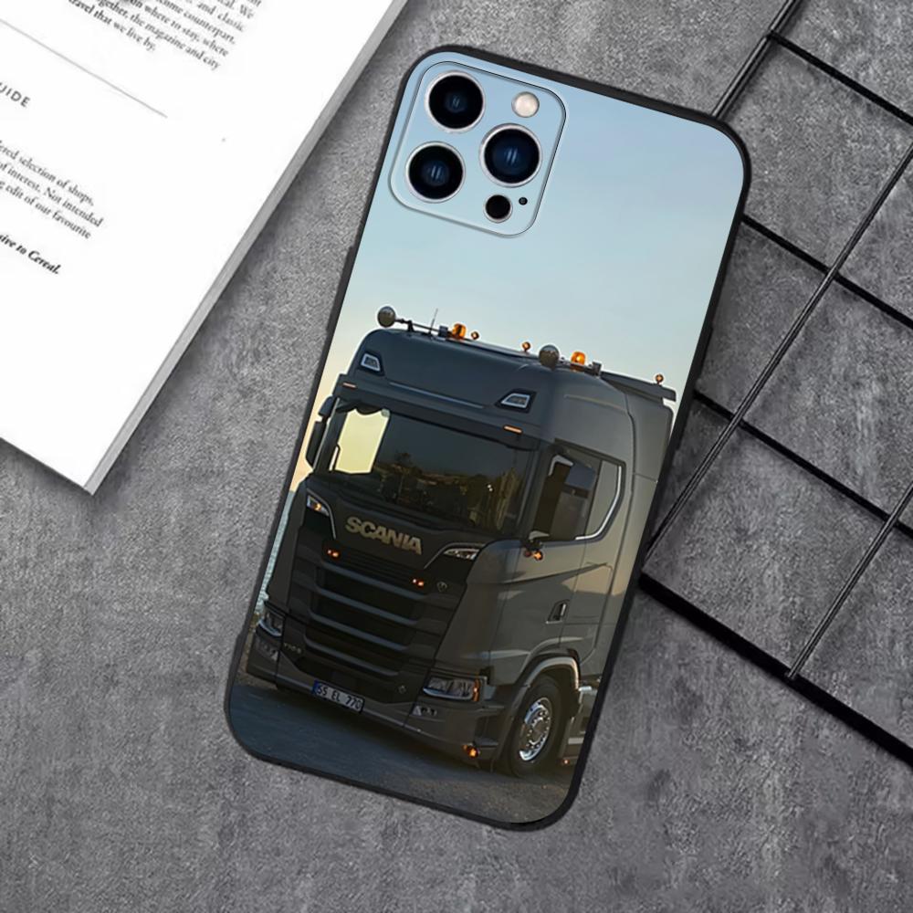 S-Scania TruxES Phone Case For iPhone 16 16e 15 14 13 12 11 Plus Mini Pro Max Soft Black Shockproof Cover