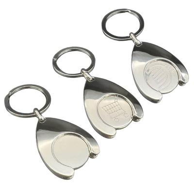 Versatile Coin Holder Keychain Portable Carts/Euro/Blank Tokens Keyring Ornament