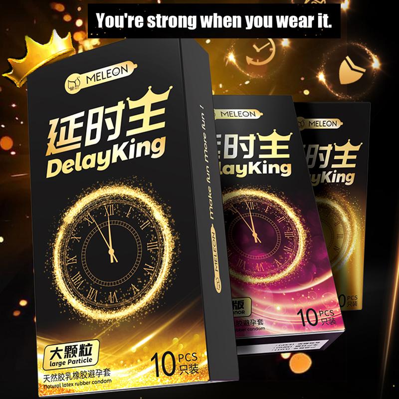 MELEON 10pcs Particle Condoms for Men Penis Sleeve Delay Ejaculation Latex Long Lasting Condones  for men