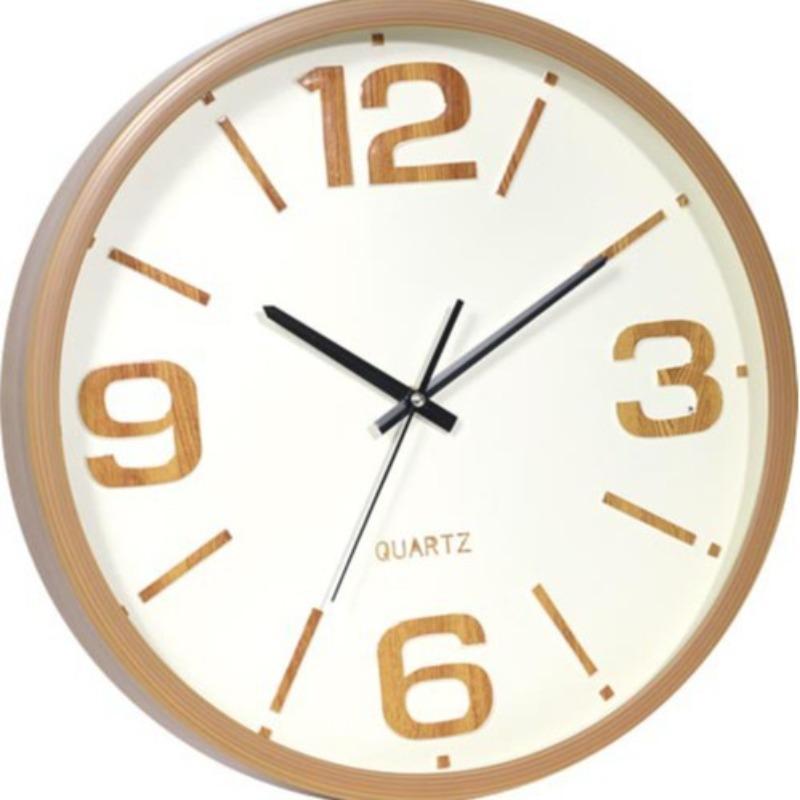 

16-inch Imitation Wood Grain Living Room Wall Clock Silent Movement Retro Clock Sweep Second Movement 11