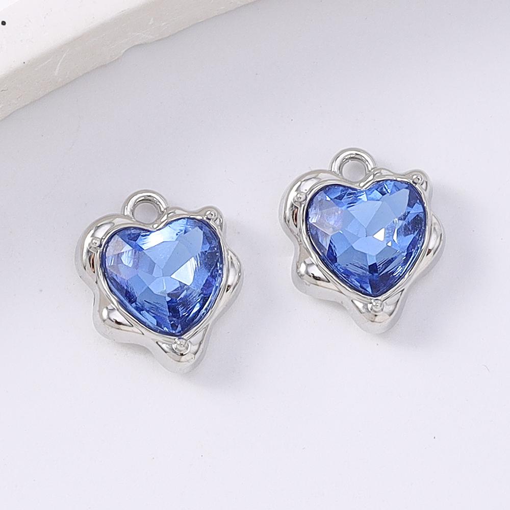 5pcs Elegant Crystal CZ Love Heart Charms Pendants for Necklace Earrings Bracelet DIY Jewelry Making Accessories Supplies