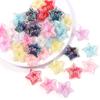 10pcs Acrylic Star Beads Plated Color Hollow Loose Spacer Bead For Jewelry Making DIY Necklace Bracelet Phone Key Chain Supplies