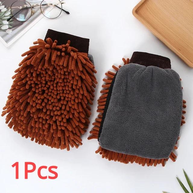 1pcs Double Sided Car Wash Gloves Car Ultra Fine Fiber Chenille Gloves Special Car Wiping Cloth Anti Scratch Cleaning Tool