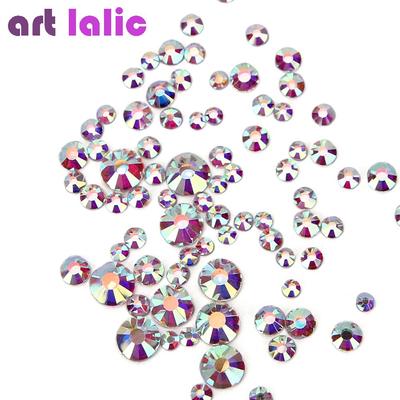1 Packung gemischte Größe Flatback AB Nail Strass Nail Art Dekoration SS6-SS40Pack