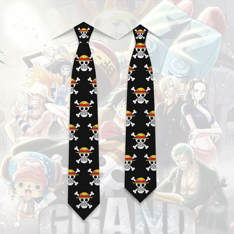 Pieces Tie One Ship Logo Necktie Shirt Accessories Anime Party Men Decoration