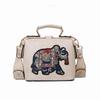 Vintage Embroidery Elephant Women's Handbags Soft PU Leather Thailand Exotic Portable Women's Messenger Bag Fashion Female Small Square Crossbody Bags