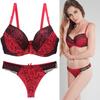 Sexy Frauen Mode Spitze BH Höschen Set Stickerei Push Up Plus Size Sexy Dessous Slip Set