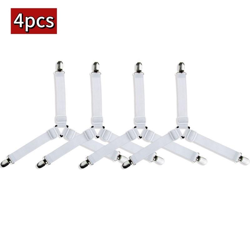 4 Stück Bettlakenklammern, elastische Bänder, verstellbare Klammern, Bettlakenverschlüsse, Halter, Gadgets für Home Organizer, Matratzenbezug-Clips