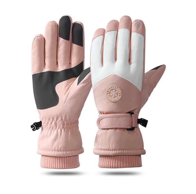 Unisex Winter Split-Finger Ski Gloves: Fleece-Lined, Touchscreen Compatible, Ideal for Cycling and Outdoor Activities