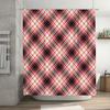 Red White Plaid Shower Curtain Waterproof Fabric Bathroom Decor Printed Customizable Home Decoration (Size72x84)