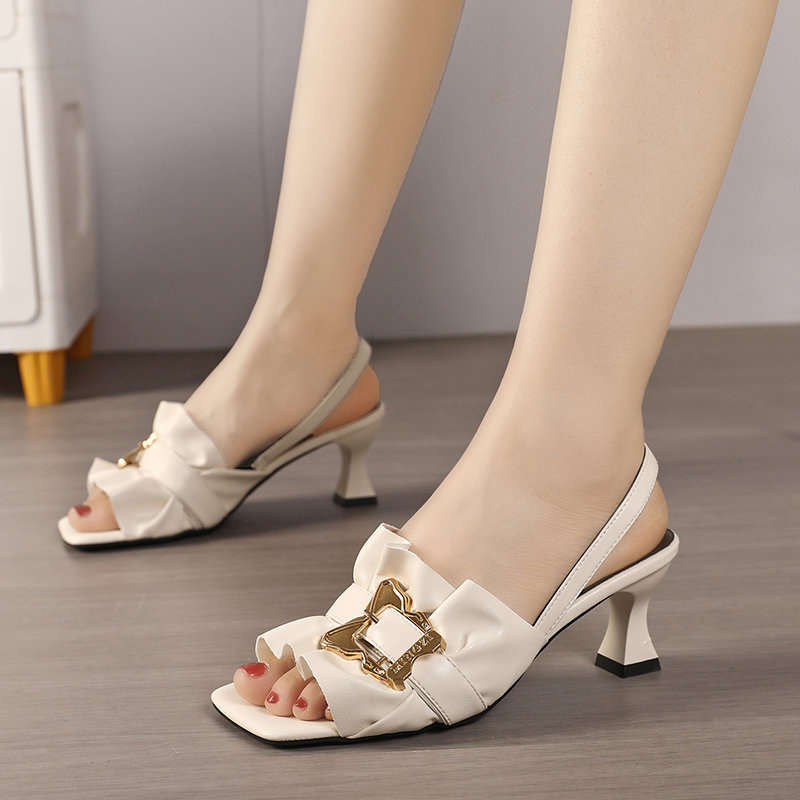 Internet Celebrity Fashion Sandals Women's Summer 2025 New Models This Year Popular Fashion Women Black Temperament High Heels