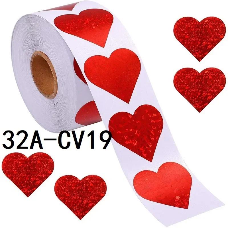 500pcs 1inch Valentine's Day Love Sticker Card Envelope Sealing Sticker 25mm Love Shape Labels for Gift Small Business