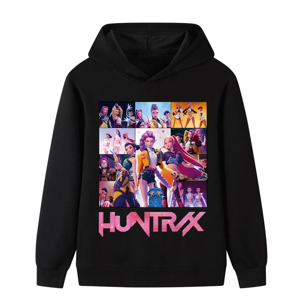 B1250 Kids Boys Girls Kpop Rumi Zoey Mira Print Long Sleeves Hoodie