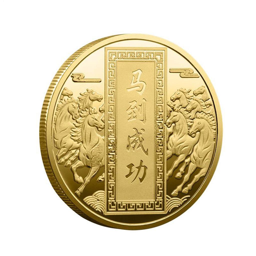 Čínský maskot kůň Pamětní mince Rok koně Suvenýr Štěstí talisman Mince pro sběratele Dárek Přátelé Rodina