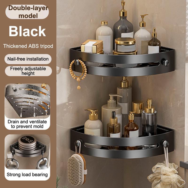 Three-Story Bathroom Nail Free Rack Shower Corner Rack Plastic Shampoo Rack Shower Supplies Storage Rack Bathroom Accessories