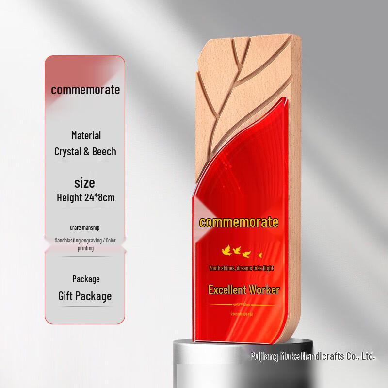 WEZHO Red Crystal Award Trophy